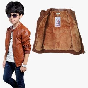 Faux Leather Bomber Jacket